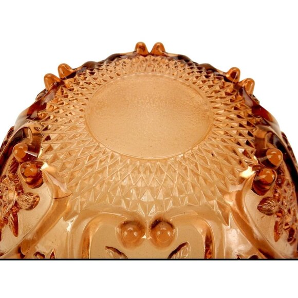 Vintage Pressed Glass Diamonds & Thumbprints Serving Bowl - Picture 10 of 10